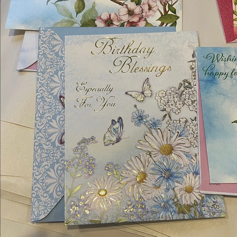 Set of 10 Assorted Birthday Greeting Cards – Floral, Cute & Scenic Designs – New